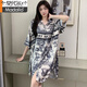 Modal pajamas women's summer day nightgown sexy 2025 new ice silk pure desire style large size pajamas dress 719 orange cat [single skirt] L [100-120Jin [Jin equals 0.5 kg]]
