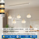 
First impression 2025 new restaurant lamp full spectrum eye protection restaurant chandeliers modern simple pumpkin lantern Guangdong Zhongshan lamp MTJ689-5 straight plate three-color LED (white + beige)