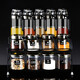 Japanese kitchen special seasoning bottle set, high-looking and light luxury glass household soy sauce and vinegar seasoning storage jar, 5 silver self-opening oil bottles + 4 sets of leather openers 0ml
