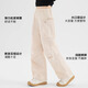 
Pitt children's work pants spring and autumn wide-leg pants for girls 2025 new outdoor paratrooper pants for girls large children sports quick-drying pants 15261 light khaki +15265 apricot color 170 cm