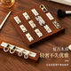 Ban à anneau de maquillage en bois Brayer de mariage bijoux de bijoux boucles d'oreilles Boîte de bijoux de style chinois en bois massif affiche de photographie de photographie S9197D Brown 1 Grille 16 * 3,5 * 2