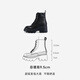 IIJIN 2024 Nouveau Sole de 9,5 cm Sole de grande hauteur Ultra-Light Simple and Polylemle Leather Boots Martin pour les femmes YF706aswo Black 36