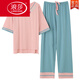 
LangSha pajamas for women in summer 2025 new pure cotton thin loose home clothes short-sleeved trousers casual outfits Fentenkoan 7374 XL [recommended 120-140Jin [Jin equals 0.5 kg]]