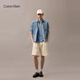 Calvin KleinJeans25春夏新款男士休闲潮流ck字母印花净色纯棉短袖T恤4RB854G CFF-星蓝 M