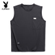 Playboy (Playboy) Ice Silk Sports Viete Men's Cool Felt Felt Loose Sans Sans manchettes Minet High Elastic Fitness VIET de basket-ball T-shirt noir - Ice Silk High Elastic L (120-140jin [Jin est égal à 0,5 kg]))