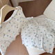 S. SOFEA Sommer kurzärmelig Jacquard Pyjamas weiblicher Prinzessinstil Dünne zweiteiler Set Doppelkurzer Set DW683 Blaue Blume (mit Brustpolster) 170 m (80-100jin [Jin ist gleich 0,5 kg])