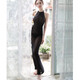 
Erlos sexy lingerie passion seduction suspender sexy nightgown lace transparent long skirt women's socks bathrobe home clothes sm role-playing long cheongsam mesh backless perspective free slender black 1392 single size - without socks