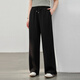 Show de fibra [pantalones de reembolso de la capa de aire] Estilo deportivo cintura elástica de las piernas anchas pantalones de gran tamaño grasa mm verano nuevo estilo 1429 negro l
