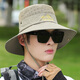 Huishishang Sun Hat Men's Sun Hat Men's Summer Breathable Large Brim Sun Hat Outdoor Mountaineering Men's Cycling Fishing Fisherman's Hat (Gray) Adjustable (With Windproof Rope)
