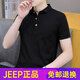 
JEEP SPIRIT2025 summer collar t-shirt for men short-sleeved polo shirt lapel solid color Paul half-sleeved business casual blue black QY686 M 100-120Jin [Jin equals 0.5 kg]