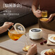 AOTEYOU mini health pot all-glass office one-person health kettle boiling kettle stew pot all-in-one small fully automatic constant temperature kettle tea maker scented tea teapot electric stew cup pomegranate red mechanical model knob adjustment + full glass + multi-function 0.6L health pot