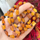 Xinxiangdu Natural Baltic Sea Raw Stone Sea-Drifted Seeds Blood Amber Bracelets for Men and Women Blood Amber Separated Beads Sea-Drifted Seeds Bracelet Approximately 7+mm 4g