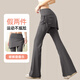 Fluniyou Yoga Pants Women's High Waist Hip Lift New Style Wrinkled Flared Skirts Fake Two-Piece Fitness Pants Pilates Training Summer Dust Gray High Waist Hip Lift L Recommended 105-115 Jin Jin equals 0.5 kg