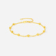 Saturday Fortune Yellow 18K Gold Bracelet Women's Gold Bead Color Gold Bracelet for Girlfriend's Birthday Gift C0715157 16+3cm