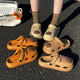 Zapatos de agujeros para niños para niños verano 2025 Nuevo dibujos animados Kapibala anti-slip suave trasero de la bolsa de los pies-hijos de los pies para mujeres marrón 38-39 adecuado para el diario 37-38