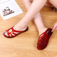 Yunyouli Kristall transparente Sandalen Frauen Plastik Heels Haus bequeme Sommer Badezimmerschuhe 1478 rot 40