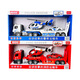 YWZR Children's Story Telling Fire Police Flatbed Transport Vehicle Engineering Excavator Elevator Tank Toy Vehicle 5857 Track Container Vehicle + 6 Alloy Vehicles