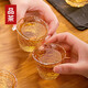 Ice dew covered bowl thickened glass small tea cup transparent small Kung Fu tea heat-resistant master cup tea set Transparent color four-piece set - covered bowl + fair cup + 2 tea cups