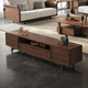 Einfacher und idealer Couchtisch -TV -Schrank Kombination Wohnzimmer Tisch Couchtisch Tisch Massives Holz Songs Ästhetik Full Set Möbel Schwarz Walnuss Holz Tee Tisch W9905# Großer Couchtisch 1100*1100*385