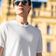 
Mr. Cloth T-shirt contrasting color round neck knitted T-shirt 2025 spring and summer new skin-friendly cool men's short-sleeved ET15099 Haoyuebai S __165
