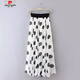 Pierre Cardin [1416 personnes collectionne] Summer New Style Jupe en mousseline de mousseline mi-longueur grande polka à moitié-corps Mopping Long Jirt Beach Black S