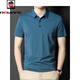 Aemape American Apple Summer Revers Nicht-Seeme-Kurzarm-T-Shirt-T-Shirt-Vertikale Streifen-Casual Polo. Hemd Herren dünner Eisdraht oben Blau 6996 M 170
