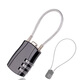 Sheng Fuyong Wire Password Padlock Small suitcase Outdoor Car Basket Waterproof Rope Lock Three-digit Password Black CW748110