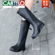 卡帝乐鳄鱼（CARTELO）外穿雨鞋女特高筒夏季时尚雨靴女士成人长筒水鞋防滑胶鞋马丁水靴 689黑色-单鞋(标准码)胖小腿有肉 36