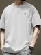 T-shirt à manches courtes américain à manches courtes américain de Bilebeifen pour le cou pur rond pour hommes Versatile Casual 2025 Nouvelle marque de mode White-1365 à manches courtes-100% Coton pur [suggéré 80-110jin [Jin est égal à 0,5 kg]] toute taille