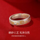 Lao Fengxiang's Auspicious Words Pure Silver Ring for Women, Couple Ring, Practical Living Birthday and Anniversary Gift for Girlfriend and Wife, Lucky Words Koi Single Ring, Free Brand Gift Box