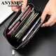 Anysmic Luxury High-End-Brieftasche für Männer 2025 Neue trendige Lederhandtasche Plaid Multi-Card-Kupplung Retro Black
