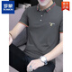 罗蒙（ROMON）翻领碳灰色夏季时尚潮流pol.o衫男装纯棉短袖t恤工作服打底衫 碳灰色S5012款 刺绣翻领 M 85-110斤