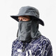 DAIWA 25 spring and summer DC-7725 multi-directional protective fisherman hat with mask, neck guard, sun protection hat, shawl, fishing hat, black, one size fits all