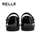 Belle Children's Shoes 25 Spring and Autumn Children's Leather Shoes Girls Performance Shoes Back to School Student Shoes Black Size 34