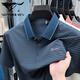 Seven Wolves summer new high-end elastic polo shirt middle-aged men's T-shirt loose stripes breathable thin cool short-sleeved men 9922/white 4XL 190190-205Jin[Jin equals 0.5 kg]
