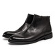 Botas de hombres de Chelsea Tykt Otoño e Botas de invierno Hombres [Top Cayer Cow Wide] Botas cortas de cuero caliente Botas Británicas Martin Men Negro 38