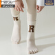 Modal yoga mid-tube five-finger socks for women spring and summer pure cotton bottom non-slip fitness sports Pilates indoor floor socks white+skin color+black+khaki+blue one size fits all 35-40