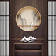 Shangjin Meishe New Chinese style entrance decorative painting tea room Zen solid wood round hanging painting living room corridor landscape painting ink painting J style - Jingyouxinsheng version diameter 60cm