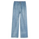 
ELLIE / LUKE jeans for spring wear 2025 new spring and autumn clothes without abdomen straight wide-leg pants during pregnancy, light blue XXL
