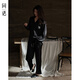 Tongyu 2025 pijamas de primavera y verano para mujeres, seda de hielo de seda delgada de manga larga para mujeres, pijama, se puede usar fuera de ropa casera para mujeres-S5012 M 160 Altura 155-163 cm de peso 90-
