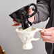 Dreieck Dreieck französische Handpin-Keramik-Kaffeetasse Persönlichkeit Großmädchen Home Office Porzellan Cup 1047-038 Umgekehrter Dreieckstasse (weiß) 277 ml
