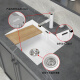 
BoBI ceramic under counter basin square wash basin with washboard washing basin balcony wash basin embedded sink 854 under counter wash basin (60*45*24cm)