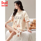 
Catman (MiiOW) comes with a chest pad integrated large-size short-sleeved pajamas set for home clothes and cotton for women to wear outside in summer students Korean version GXT1047 L (recommended 95-115 Jin [Jin equals 0.5 kg])