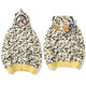 BAPE trendy brand ape man head camouflage loose men and women versatile shark double hat zipper cardigan sweater hooded jacket 6173 black M
