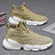 Changxiang Huili men's shoes summer 2025 new sports running leisure travel youth thick sole heightened coconut mesh shoes men RF-AA9909 beige 41