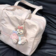 
Travel bag for women, large capacity luggage bag storage bag for short distance handbag, high appearance, portable bag for delivery, pink [double insert bag on the front side] no pendant 16L [can be boarded for free]