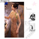 Ayubujie Yintong beautiful evening dress for women 2025 light luxury niche banquet temperament host shiny fish tail skirt piece wine piece champagne golden fish tail long P S