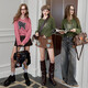 
Fairy pocket pink bow knit sweater for women 2025 spring new lazy style thin slim top bow pink M