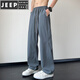 Jeep Spirit Ice Seidenhose Herren Sommer dünne hübsche trendige amerikanische lockere und vielseitige Draping gerade Beine Freizeithose für Jungen 6636# Black M.