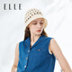 ELLE可爱手工编织女花朵镂空帽子女拍照百搭渔夫帽遮阳礼物
